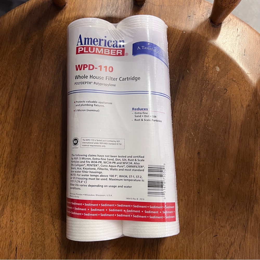 American Plumber WPD-110 Whole House Sediment Filter Cartridge (2-Pack)